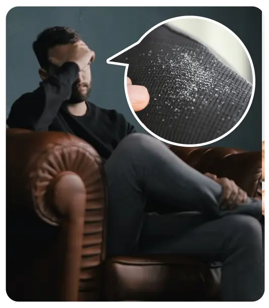 Factors that increase the risk of dandruff such as oily scalp and stress